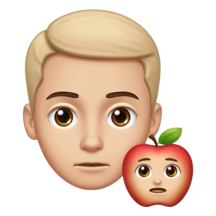 face with raised eyebrow, wide eyes, half-smile, nervous about the future but rolling with it, Apple iMessage emoji style sticker