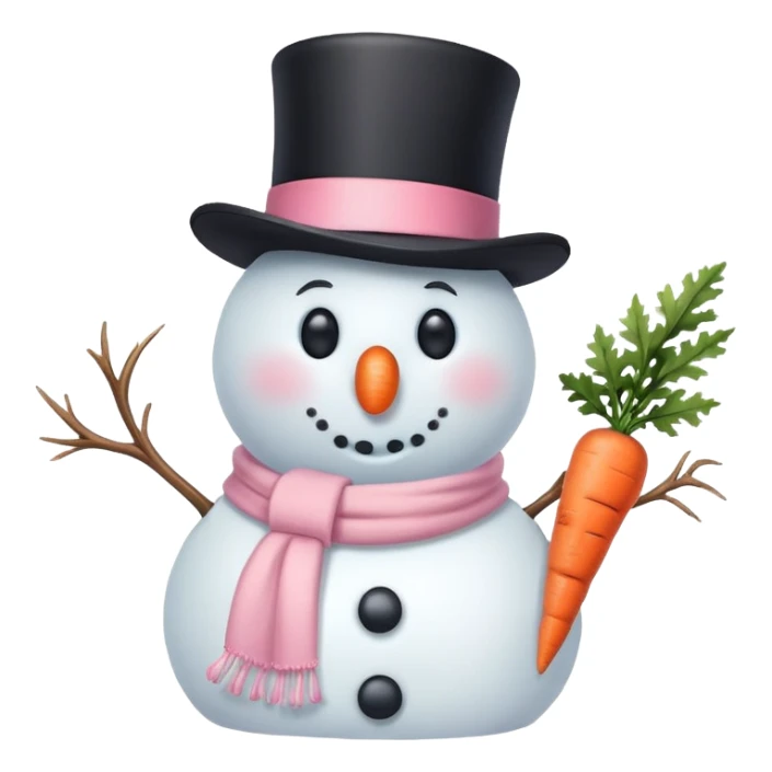 Pastel pink frosty the snowman  sticker