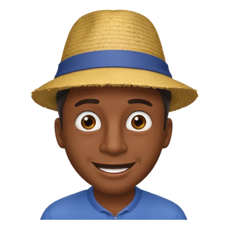 homme créole réunionnais  étonné  avec chapeau sticker