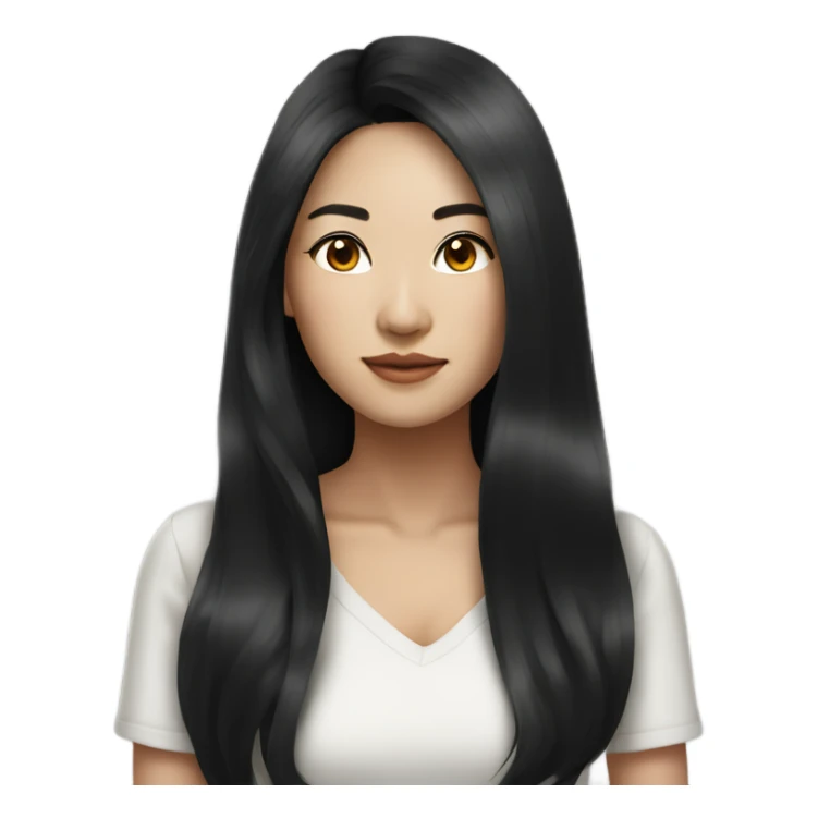 stunning asian woman black long hair  sticker