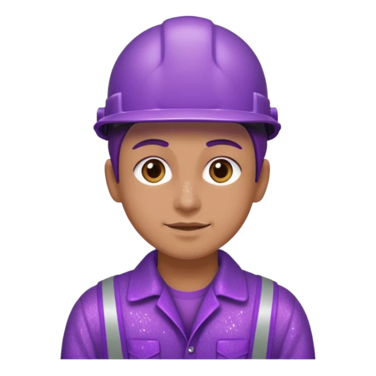 industrial worker wearing purple glittery clothes sticker