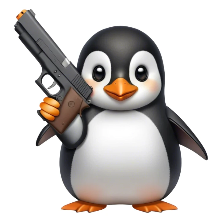 Happy penguin with a Glock 19 sticker