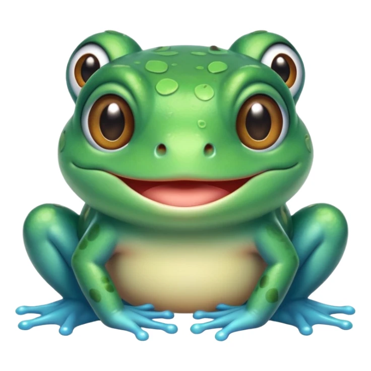 cyan cute frog kawaii eyes should be cuter sticker
