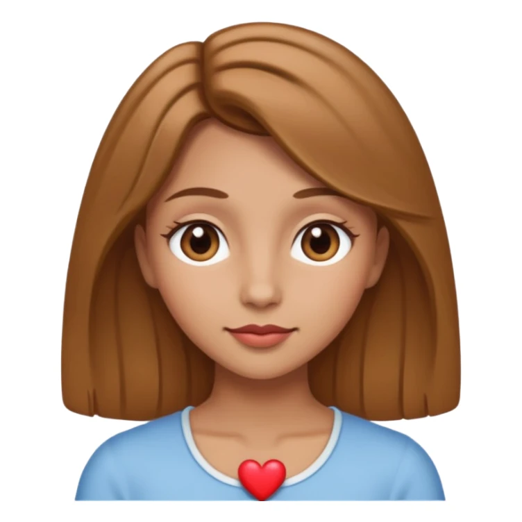 Light brown hair, tan lady heart eyes sticker