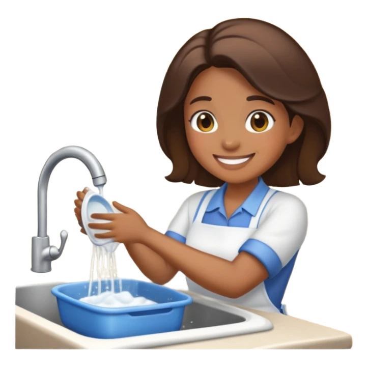 Make an emoji of Amanda hansimikali doing the dishes sticker