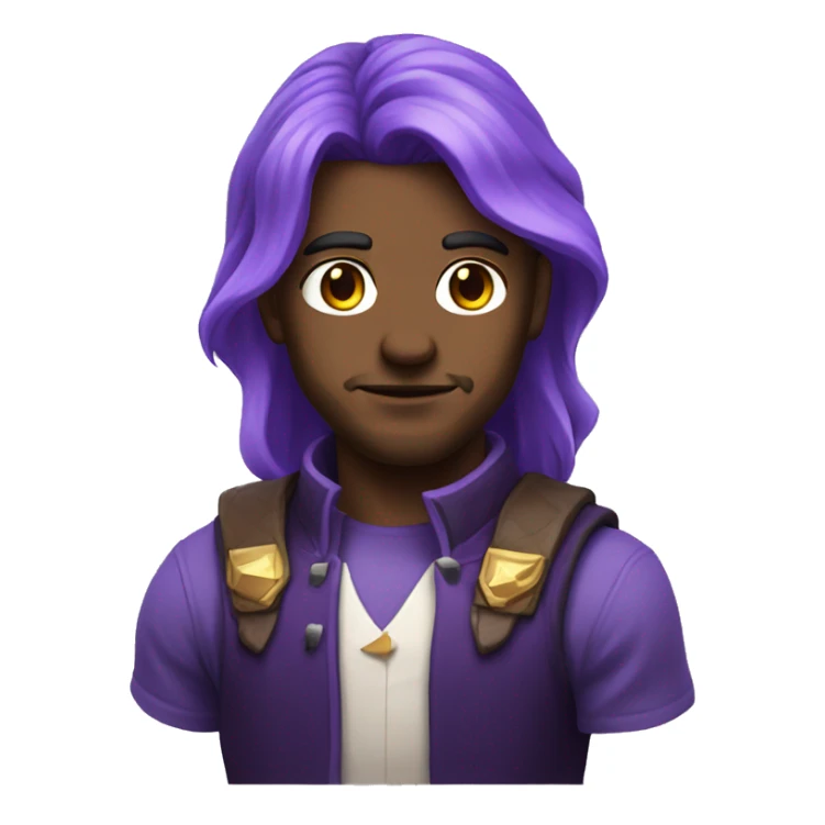 Video game character with long hair man purple hair NO beard sticker