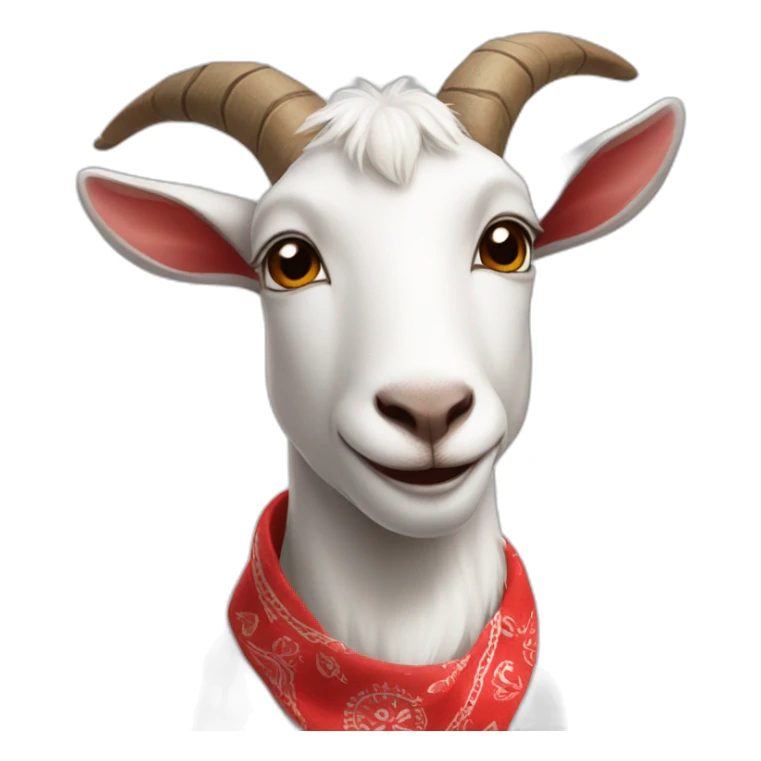 white goat with red bandana around the neck sticker