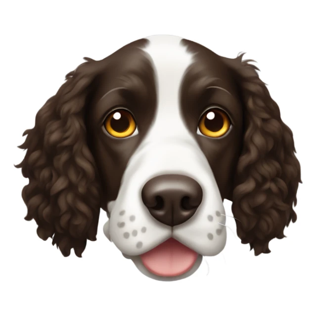 Springer spaniel with white strip on its nose sticker