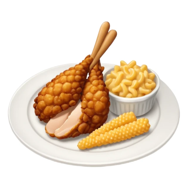 drumstick chicken with mac and cheese on the side on a plate sticker