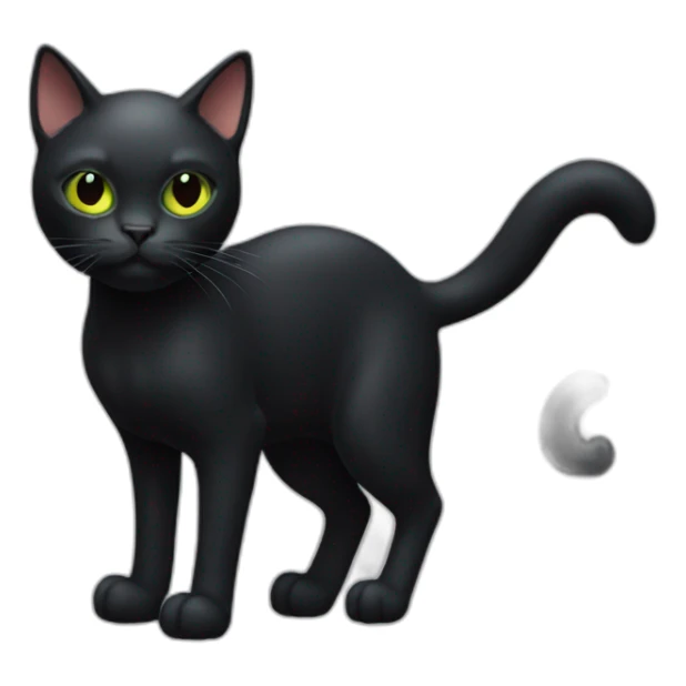 A full body view of one black cat with a halloween pumk beside sticker