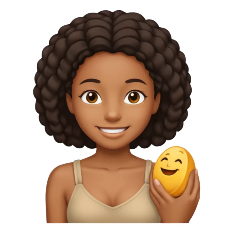 Nude Black girl with flat chest sticker