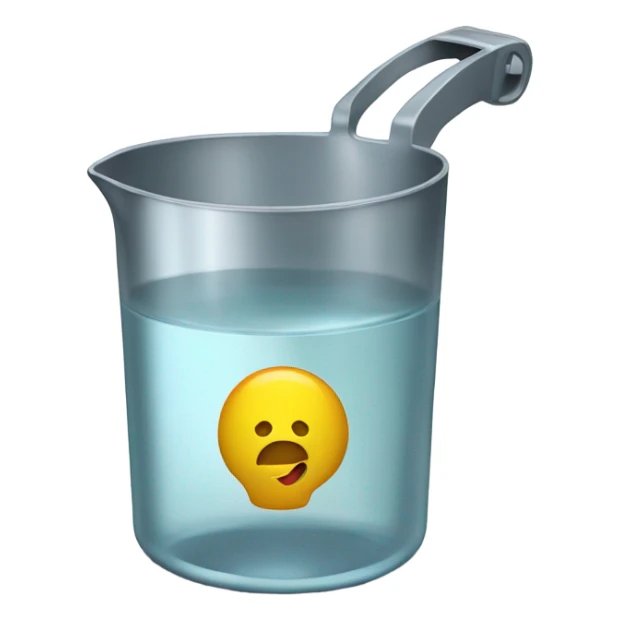 metal measuring cup full of water sticker