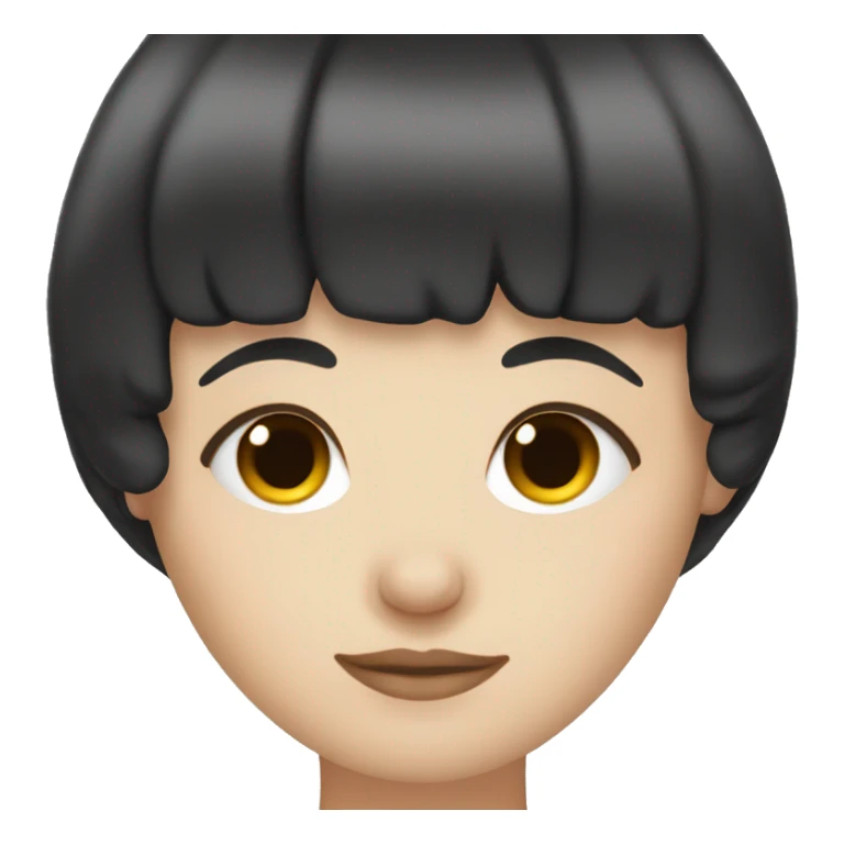 white girl sleeping black hair and bangs sticker