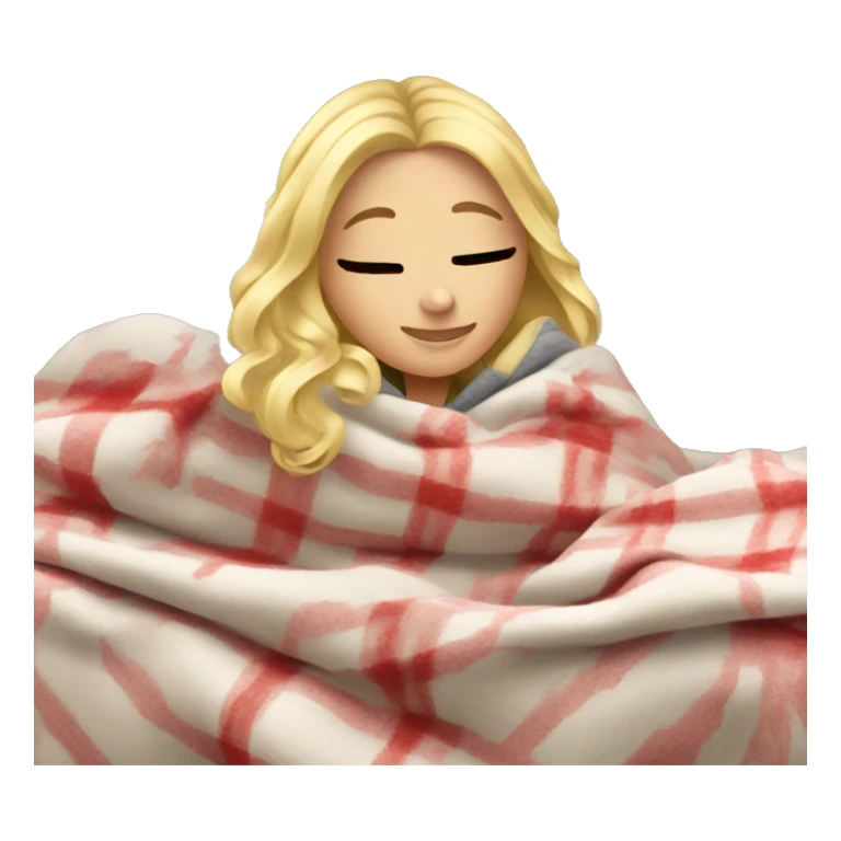 blonde girl with cozy blanket on christmas sticker