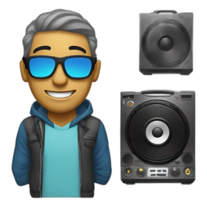 Dj locutor de radio divertido de música urbana sticker