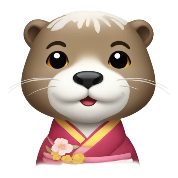 a otter face wearing traditional korean hanbok sticker