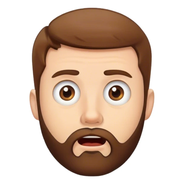 Family Guy man with short hair beard with no mustache surprised face sticker