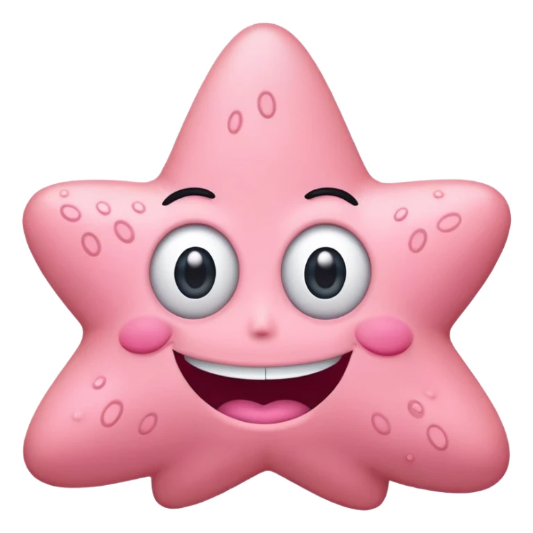 Patrick Star face from SpongeBob, wide eyes, big smile sticker