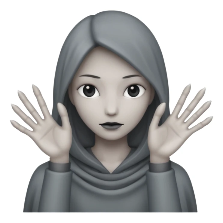 a pale faceless human with long claws sticker