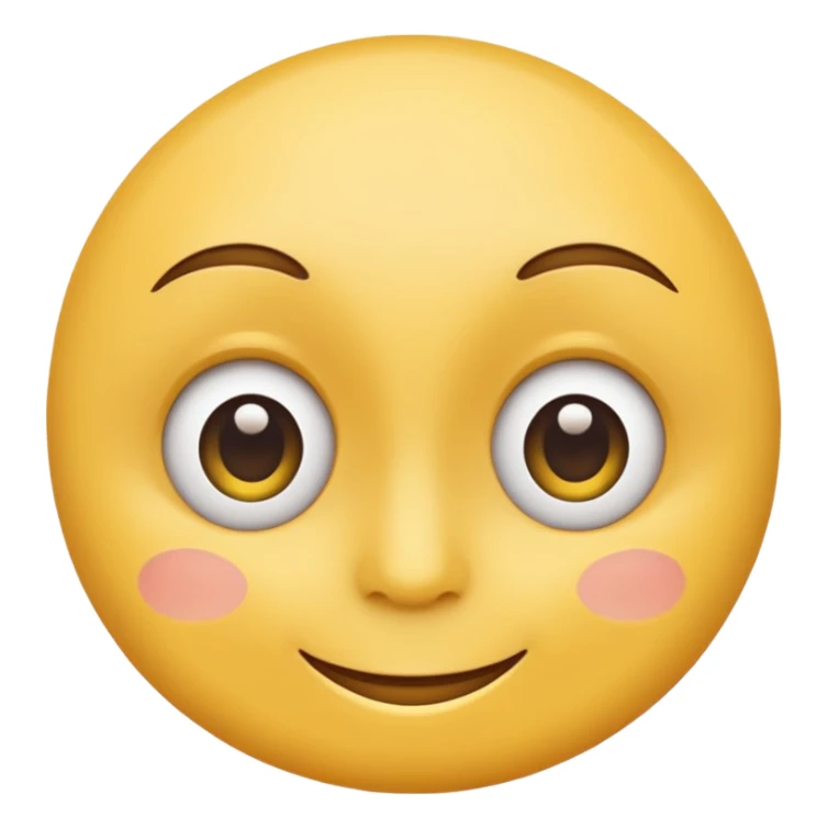 Emoji, yellow round smiling face, curved eyes narrow and snide sticker