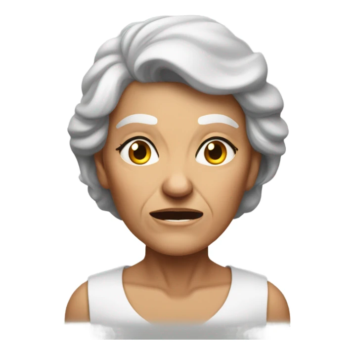 unhappy muscular grandma  sticker