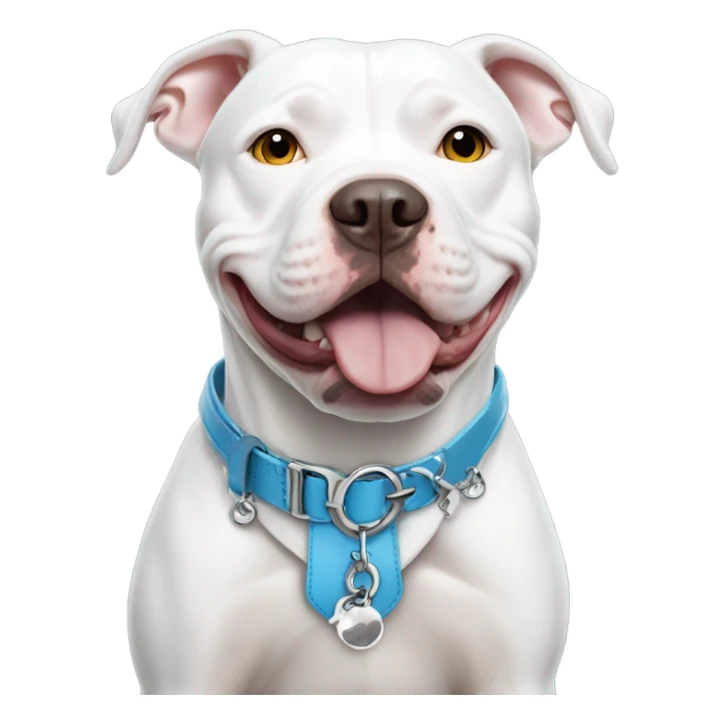 White pitbull with collar that says Ice sticker