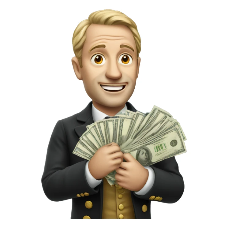 Photorealistic A British gentleman with money in his hand sticker