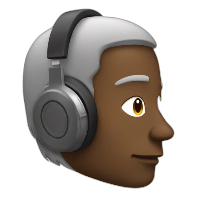 man with headphones listening in peace sticker