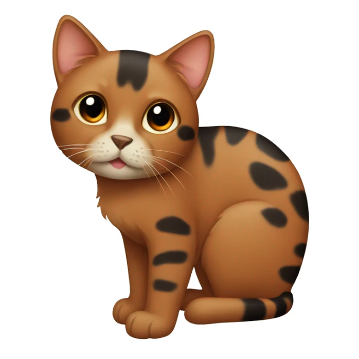 brown cat with black and orange markings sticker