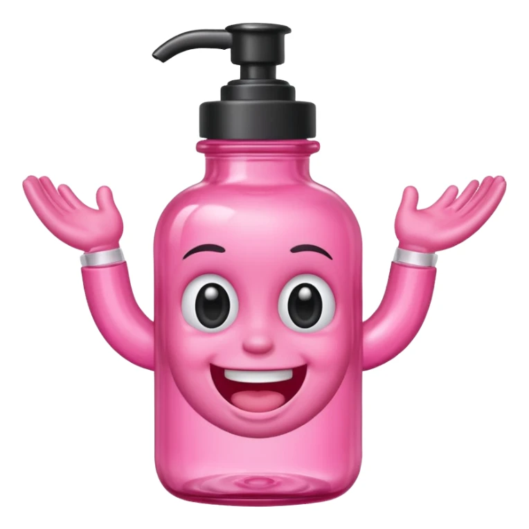 Smiling freaky baby oil bottle pink sticker