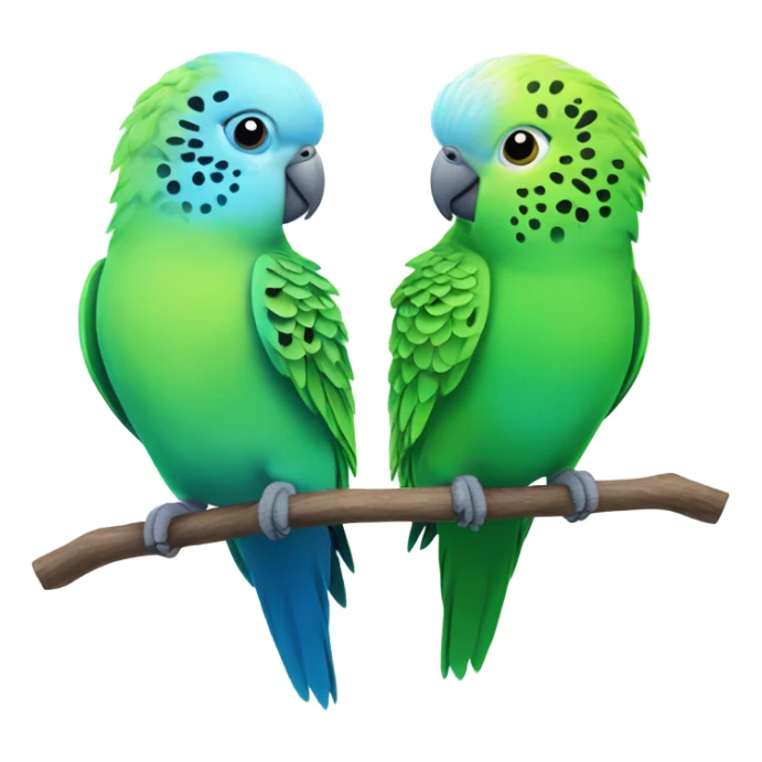 2 green budgies 2 blue budgies  sticker