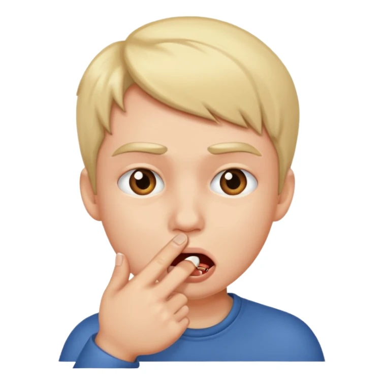 Una carita mordiéndose el dedo  sticker