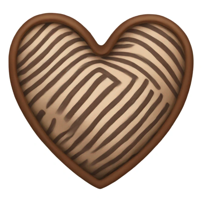Brown pinstripe heart sticker