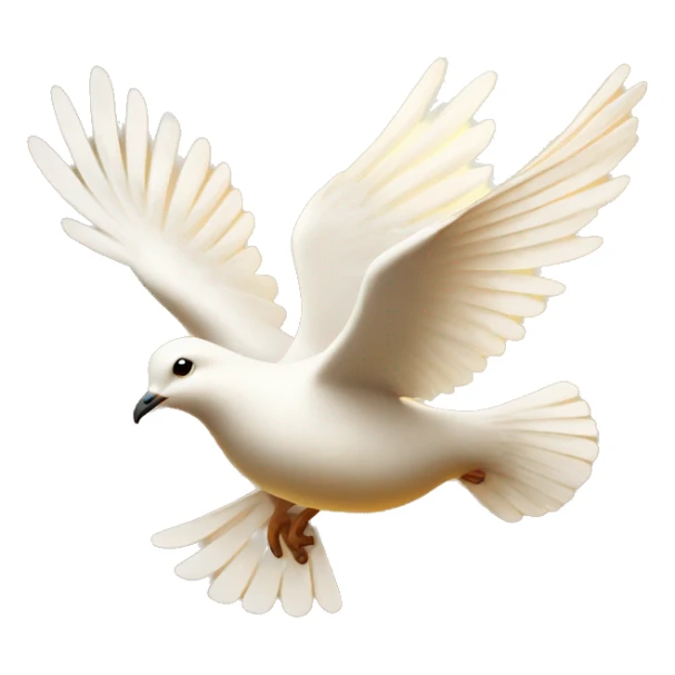 Flying white dove in golden light  sticker