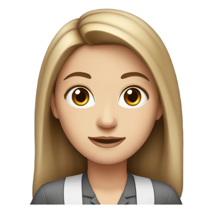 work white girl brown hair sticker