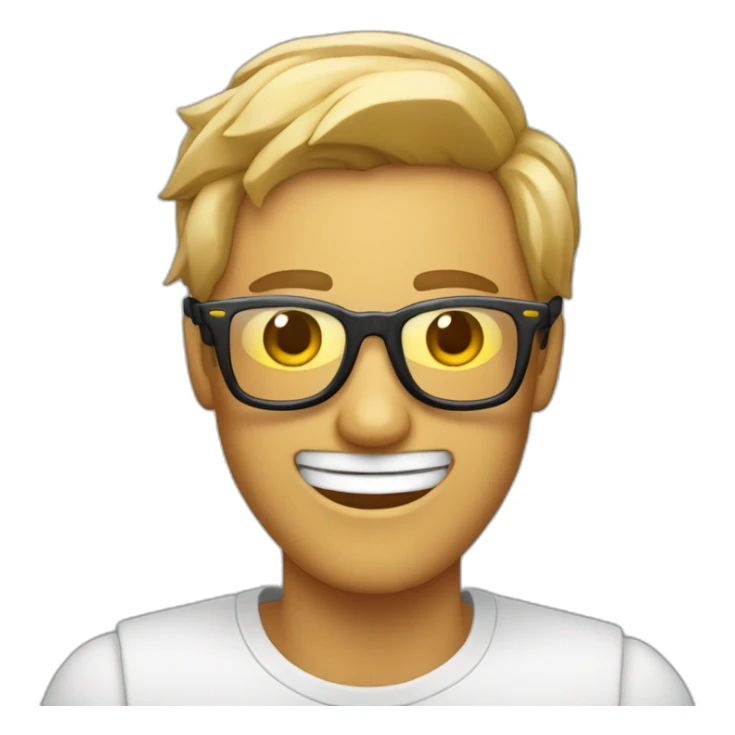 persona con manos sonriendo y con gafas  sticker