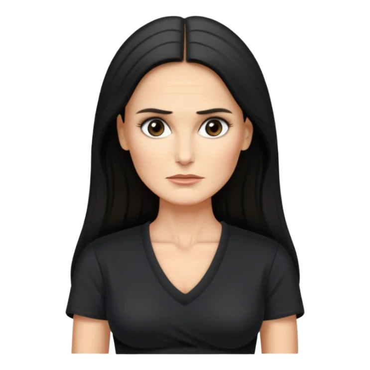 Demi Moore serious up to the waist sticker