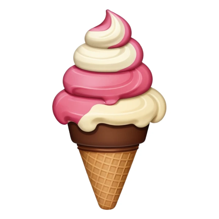 Neapolitan ice cream strawberry chocolate & vainilla  sticker
