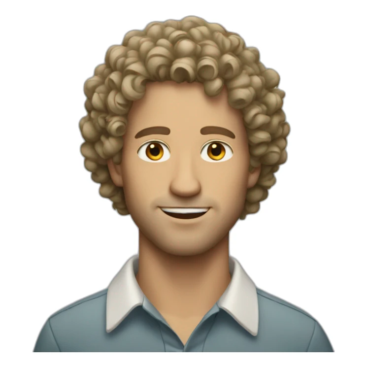 white man with curly hair sticker