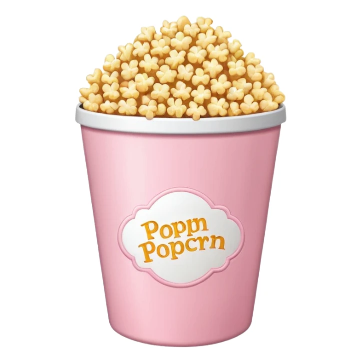 Light pink popcorn bucket with popcorn in it ￼ sticker