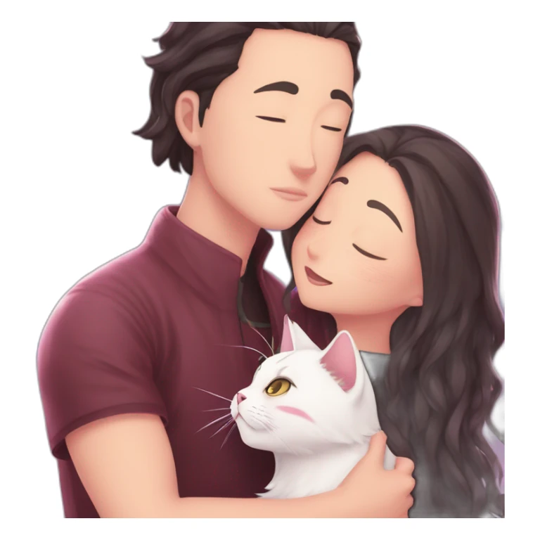 Nezuko dando un beso a un gatito sticker