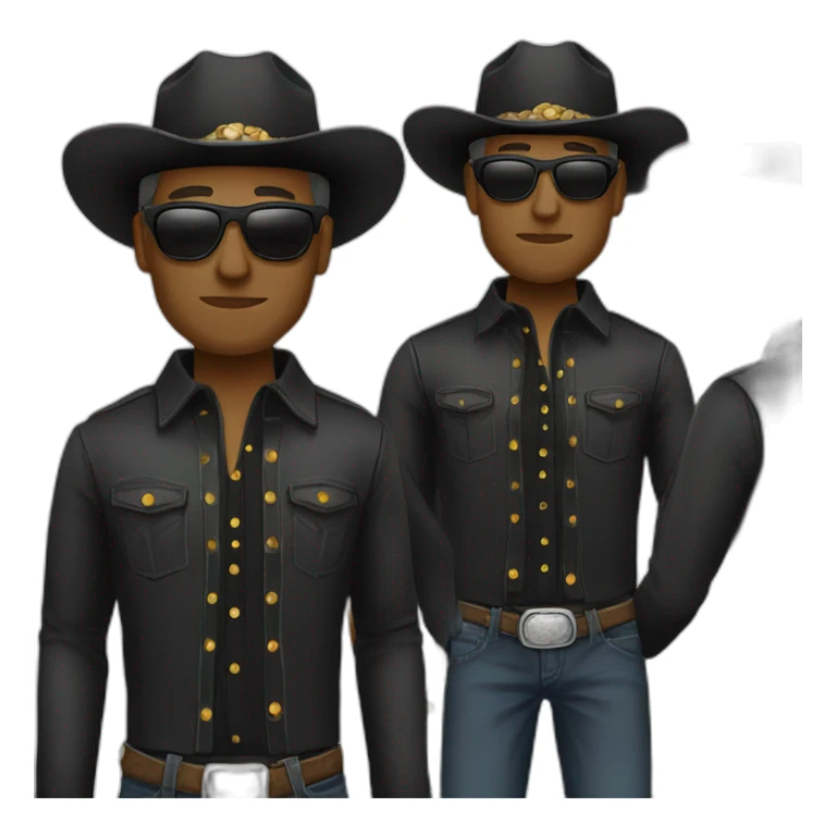 cowboy white man rounded sunglasses black clothes reverend sticker