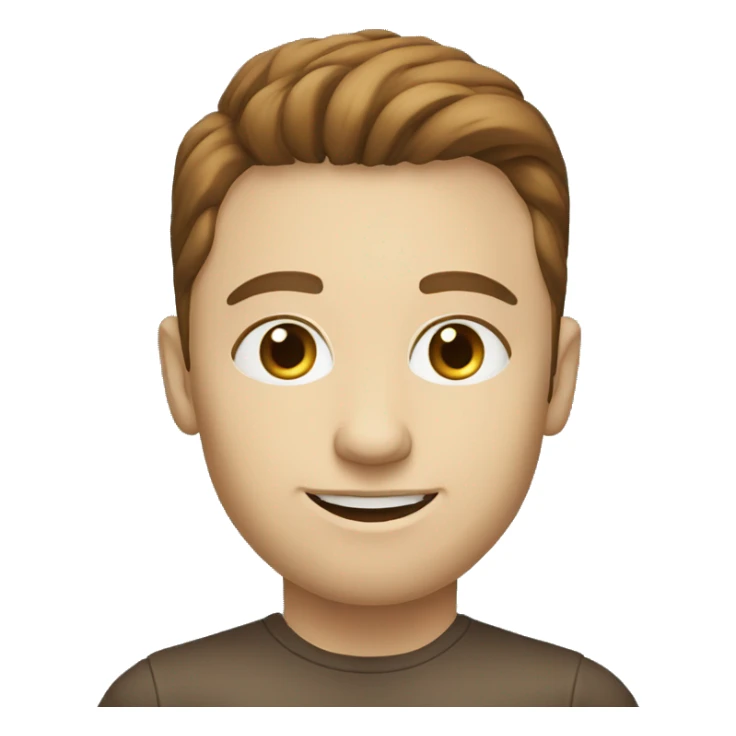 caucasian programmer, blue eyes, brown hair with laptop sticker