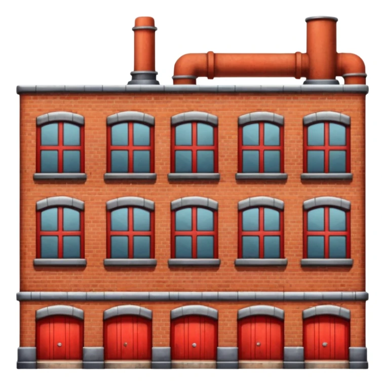 old factory made of bricks without pipes sticker