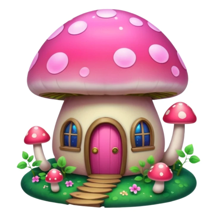 Pink girly Galaxy mushroom house covered in vines sticker