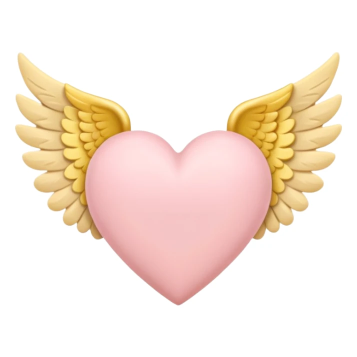 Heart with wings in soft pink, beige and yellow pastel colors sticker