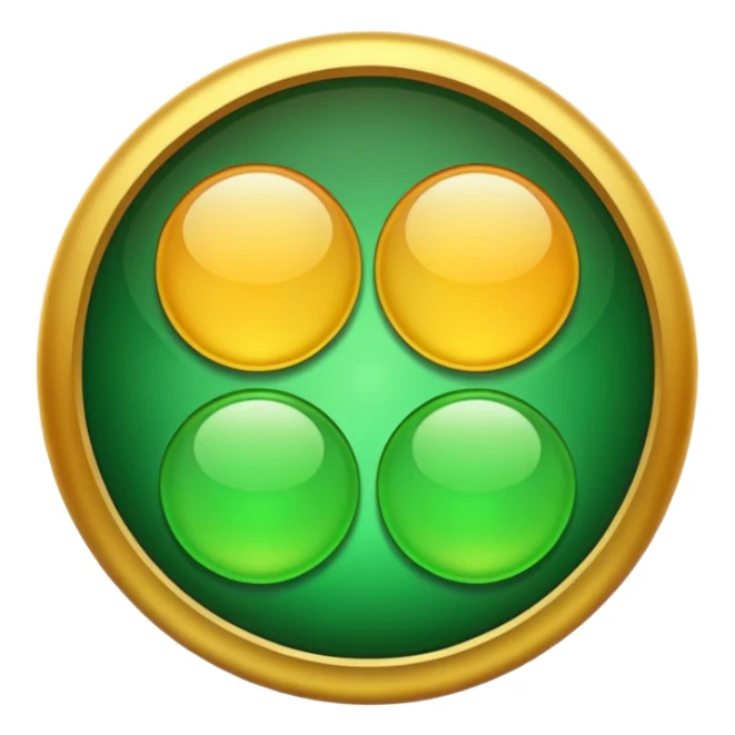 three with a curcle that unites them with golden and green colours sticker