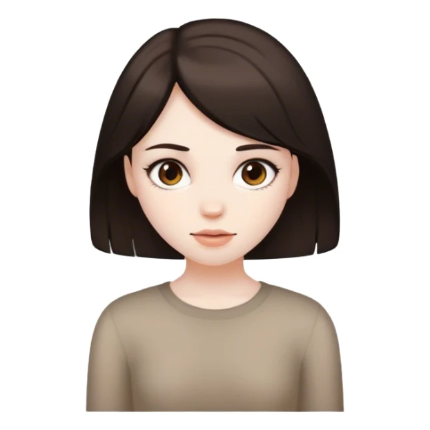 girl with brownish blackish hair  sticker