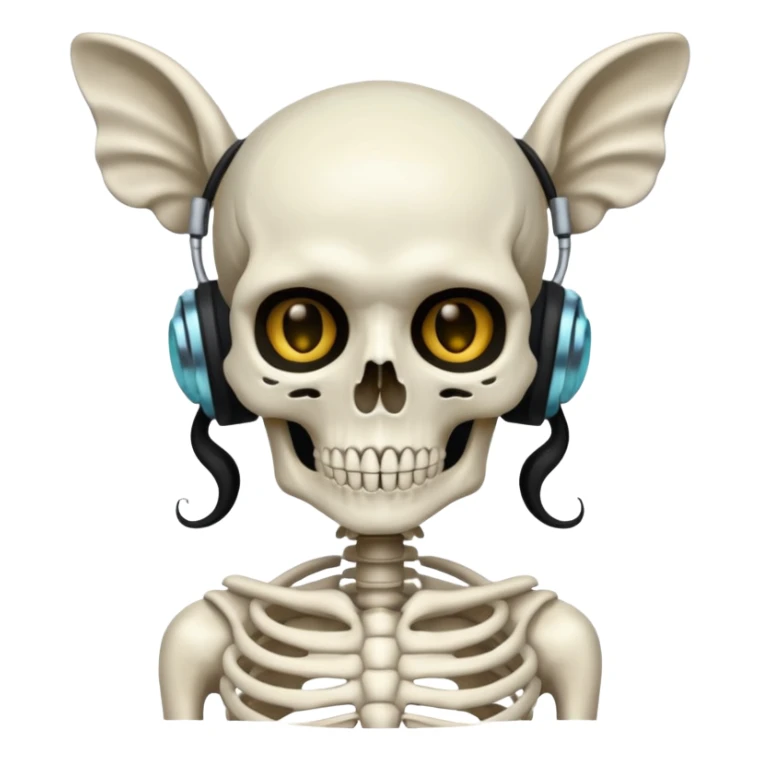 SKELETON WITH TWO SIRENS FOR EARS sticker