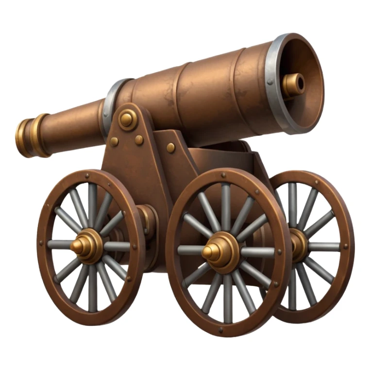 Create an emoji of a war cannon. The cannon should be brown. sticker